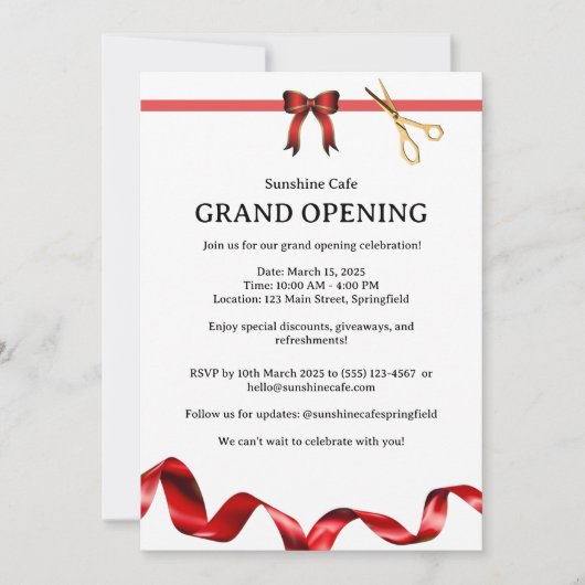 グランドオープニング招待状 招待状 (正面)