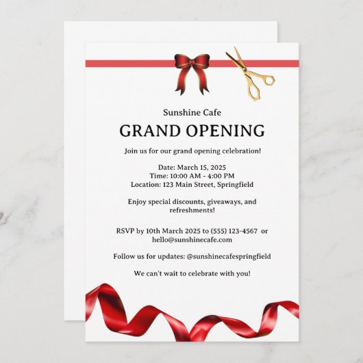 グランドオープニング招待状 招待状 (正面/裏面)