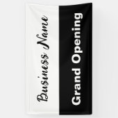 グランドオープニング白黒ビジネス名 横断幕 (縦)