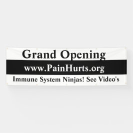 グランドオープニング白黒 横断幕