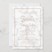 グランドオープニング美しいモダンサロン大理石バラ金ゴールド 招待状 (正面)