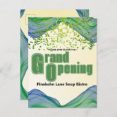 グランドオープニング青縁ど緑水彩波 ポストカード (正面/裏面)