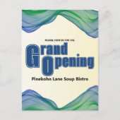 グランドオープニング青縁ど緑水彩波 ポストカード (正面)