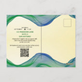 グランドオープニング青縁ど緑水色QRコード ポストカード (裏面)