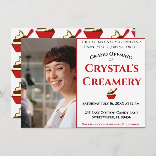 グランドオープンのお知らせ 案内状 (正面/裏面)