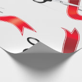 グランドオープンのお祝い ハサミでリボンをカット ラッピングペーパー