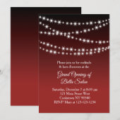 グランドオープンのツインクルライト ダークレッド 招待状 (正面/裏面)