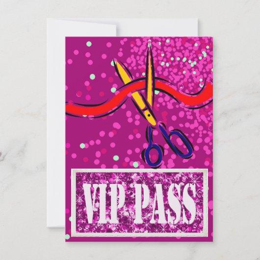 グランドオープンのローンチ ピンクVIPパーティー招待 招待状 (正面)