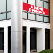 グランドオープンはっきりしたグレッドホワイトラージアウトドア 横断幕 (ビルの外側)