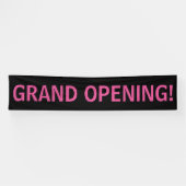グランドオープンシンプルグのピンクの黒いバナー記号 横断幕 (横)