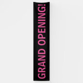 グランドオープンシンプルグのピンクの黒いバナー記号 横断幕 (縦)