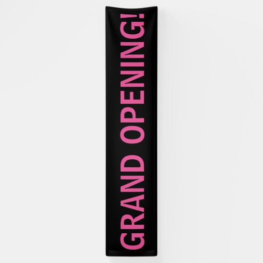 グランドオープンシンプルグのピンクの黒いバナー記号 横断幕 (縦)