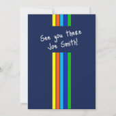 グランドオープンストライプグQRコード写真縦型 招待状 (裏面)