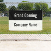 グランドオープン白黒ビジネステンプレート 横断幕 (インサイチュ)