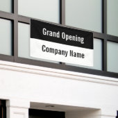 グランドオープン白黒ビジネステンプレート 横断幕 (ビルの外側)