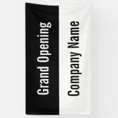 グランドオープン白黒ビジネステンプレート 横断幕 (縦)