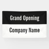 グランドオープン白黒ビジネステンプレート 横断幕 (横)