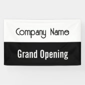 グランドオープン白黒会社名テンプレート 横断幕 (横)