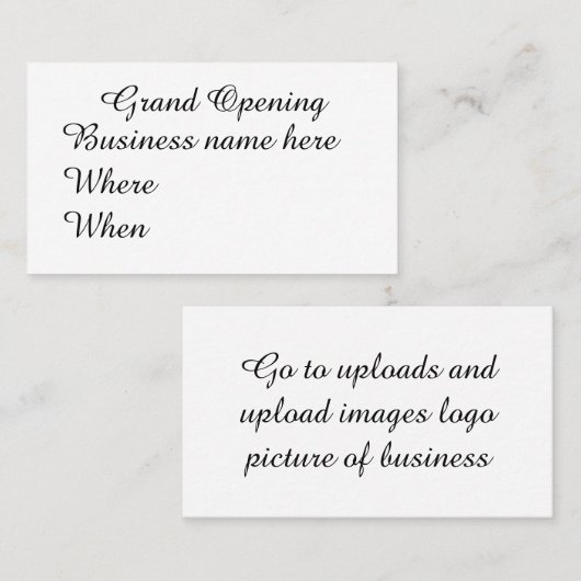 グランドオープン 名刺 (正面/裏面)