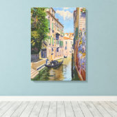 グランドカナルヴェネツィアイタリアヴィンテージトラベル キャンバスプリント (インサイチュ (ウッドフロア))