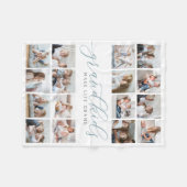 グランドキッズがライフをグランド16フォトコラージュ フリースブランケット (正面(横))