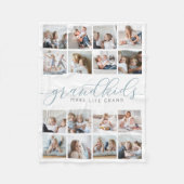 グランドキッズがライフをグランド16フォトコラージュ フリースブランケット (正面)