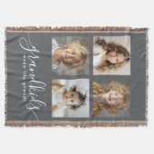 グランドキッズがライフグランドフォトコラージンググレーを作成 スローブランケット (正面)