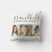 グランドキッズが人生の壮大な3枚の写真を撮る クッション (正面)