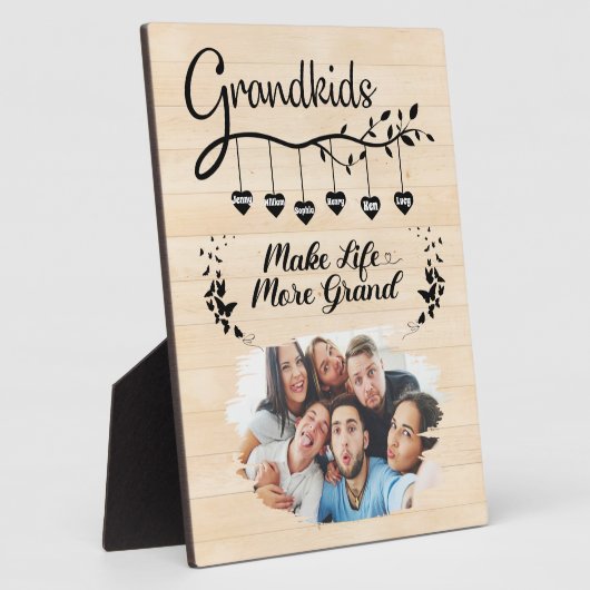 グランドキッズが人生をより壮大なカスタム家族の写真にする フォトプラーク (側面)