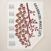 グランドキッズが人生を作るグランド25写真コラージプレイド シェルパブランケット (正面)