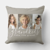 グランドキッズが人生を作るグランド3フォトコラージュ クッション (正面)