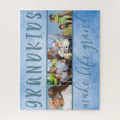 グランドキッズが人生を作るグランド4 Photo Collage Blue ジグソーパズル (縦)