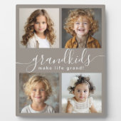 グランドキッズが人生を作る4フォトコラージュ フォトプラーク (正面)