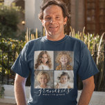グランドキッズが人生を作る4フォトコラージュ Tシャツ<br><div class="desc">祖父母への思いやりある贈り物でカスタム、このデザインTシャツは、孫の写真でパーソナライズする4写真テンプレートを備えている。手書きモダンスクリプトとサンセリフモダンフォントの組み合わせ"グランドキッズは人生を壮大にする！ 祖父母の日、誕生日スタイリッシュ、休日などへの素晴らしい贈り物を作るこのデザインで永続的な思い出を作成する。</div>