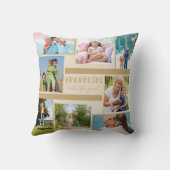 グランドキッズが人生を作る8写真コラージュBeige クッション (裏面)