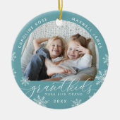 グランドキッズが人生を壮大な写真に セラミックオーナメント (正面)