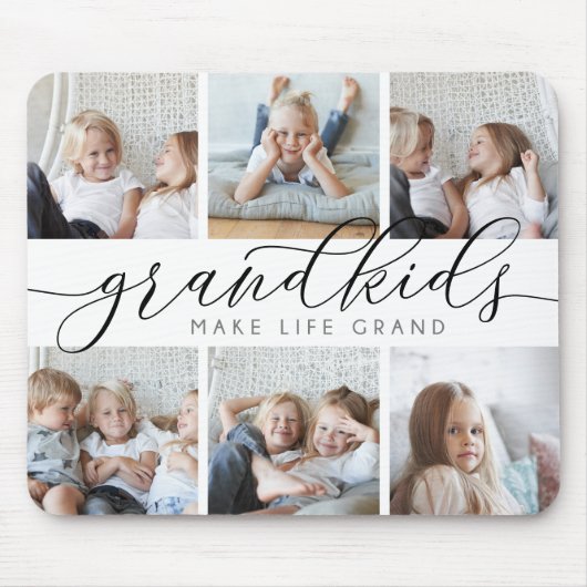 グランドキッズが人生を壮大にする |写真のコラージュ マウスパッド (正面)