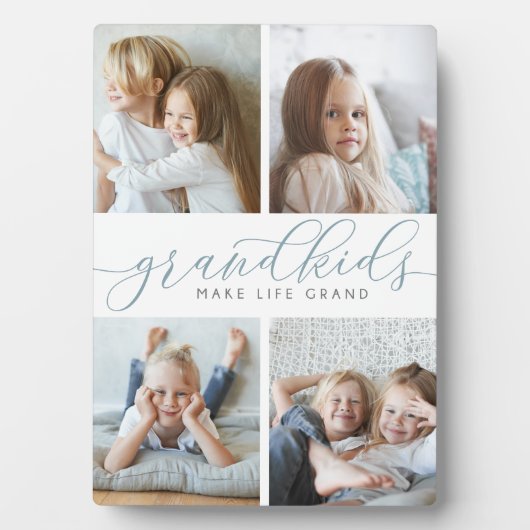 グランドキッズが人生を壮大にする | 4つのフォトコラージュ フォトプラーク (正面)