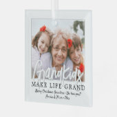 グランドキッズが人生を壮大に1写真祖父母に ガラスオーナメント (正面左)