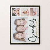 グランドキッズが人生を大きく4枚の写真パーソナライズされた ジグソーパズル (縦)