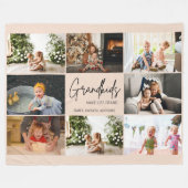 グランドキッズが人生を大きく8写真コラージュ フリースブランケット (正面(横))