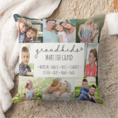 グランドキッズが人生を大きく8枚の写真パーソナライズされた クッション (ブランケット)