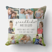 グランドキッズが人生を大きく8枚の写真パーソナライズされた クッション (正面)