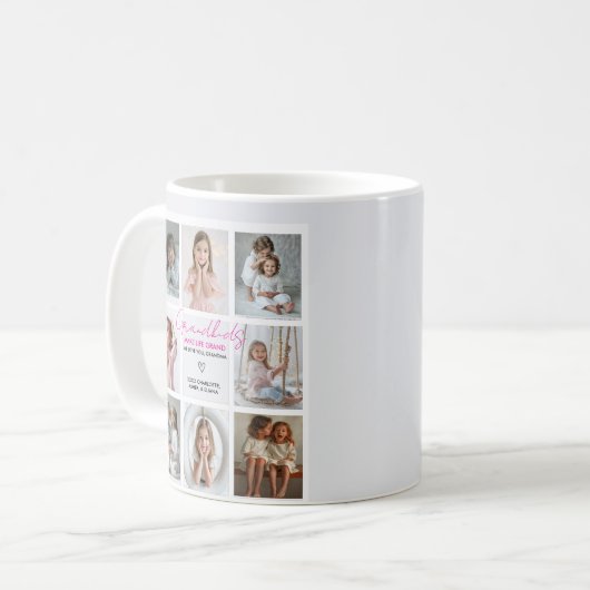 グランドキッズが人生を大きな祖母に作る8フォトカスタム コーヒーマグカップ (正面左)