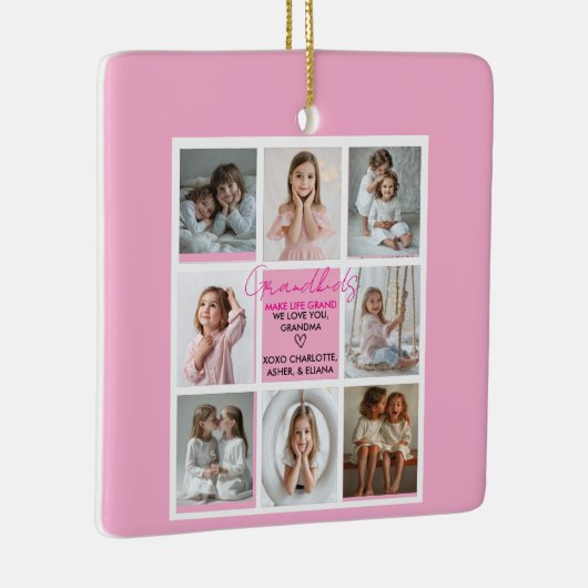 グランドキッズが人生を大きな祖母に作る8フォトカスタム セラミックオーナメント (右)