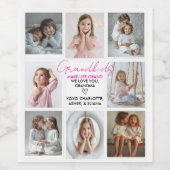 グランドキッズが人生を大きな祖母に作る8フォトカスタム ワインラベル (シングルラベル)