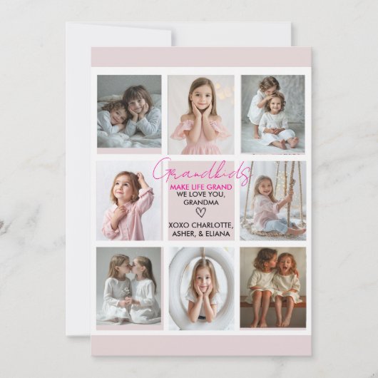 グランドキッズが人生を大きな祖母に作る8フォトカスタム 招待状 (正面)
