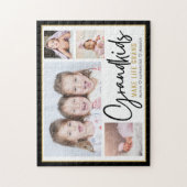 グランドキッズが人生を祖父母に4枚の写真 ジグソーパズル (縦)