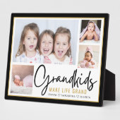 グランドキッズが人生を祖父母に4枚の写真 フォトプラーク (側面)