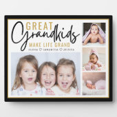 グランドキッズが人生を祖父母に4枚の写真 フォトプラーク (正面)